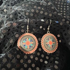 #11. Pink and turquoise enamel earrings